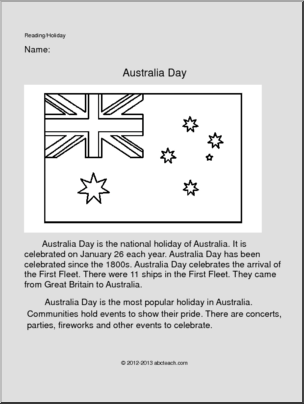 Australia Day (primary)’ Color and Read